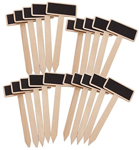 20pcs Mini Wooden Chalkboard Signs Blackboard Tags for Garden Flowers and Plants DIY Decoration Table Numbers Reminders and Home Decor