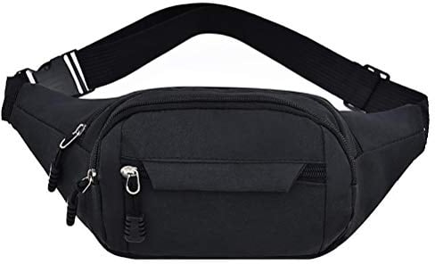 kuou Bumbag Waist Bag,Waterproof 4 Zip Pockets Fanny Pack Running Waist Pack Bag Adjustable Belt Waistpacks for Outdoors Running Marathon Gym Cycling