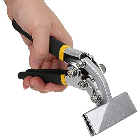 Fafeicy Alicates para doblar láminas de metal, cerradora manual de abrazaderas de chapa metálica, alicates para unir mangos antideslizantes, 80 mm/3,15 pulgadas(Curved), Doblador De Tubos
