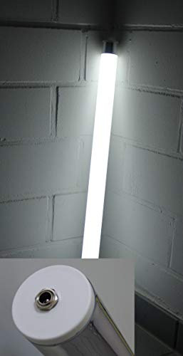 Lichtidee Led Leuchtstab matt softton kaltweiss 0,9m 12Volt mit Steckertrafo Anschluß an Steckdose Dekostab Stablampe