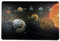 Schreibtischunterlage Sonnensystem/Planeten 40 x 60 cm abwischbar Erde Sonne Mars Mond
