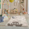 Jimri Teppich Kinderzimmer - Teppiche für Kinderzimmer, Kinderteppich, Kinderteppich Mädchen, Bär, Hase, Panda, Herz, (Beige, Größe: 80x150 cm)