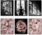 Mode Wand Kunstdruck Schwarzen und Weißen Kunst Rosen Wandkunst Trendige Poster Drucke Leinwandkunst Bilder Dekoration Zimmer Schlafzimmer Wand Dekor 8x10 Zoll (20.3x25.4cm) Ungerahmt