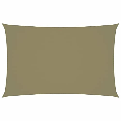 Tidyard Voile de Parasol, Voile d'Ombrage Protection des Rayons UV Tissu Oxford rectangulaire 2x5 m Beige