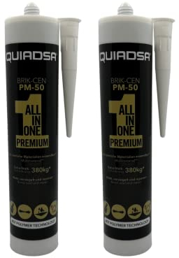 Hybrid Montagekleber 290ml | Klebstoff für Beton, Holz, Metall & Fliesen | MS Polymer Kleber | Metallkleber | PVC Kleber | wasserfest | schnellhärtend | versch. Farben (2, weiß)