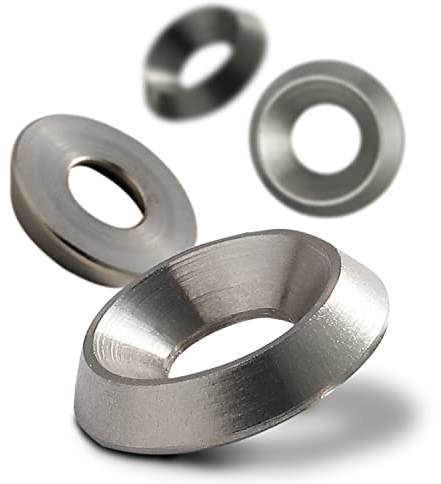 PROTECH 10 Stück Schraubrosetten M8 Edelstahl Scheiben für Senkschrauben Schrauben-Rosetten Zierscheiben Scheiben A2 Unterlegscheiben für Senkkopfschrauben