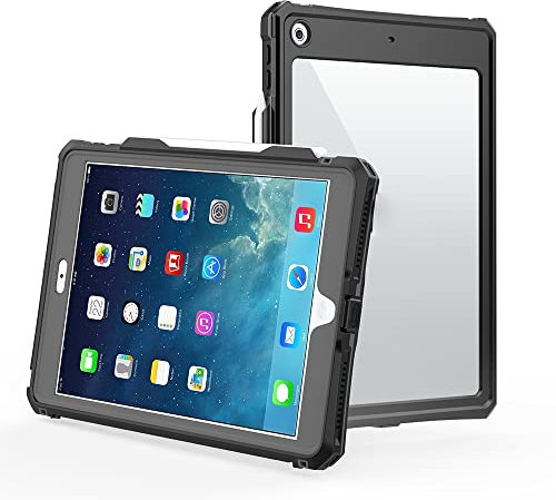 Waterproof Case for iPad 10.2 2021/2020/2019 [9th/8th/7th Gen], IP68 Shock- Dust-Snow-proof Full-sealed Underwater TPU PC Cover with Kickstand, Compatible with Apple Pencil & Magic Keyboard