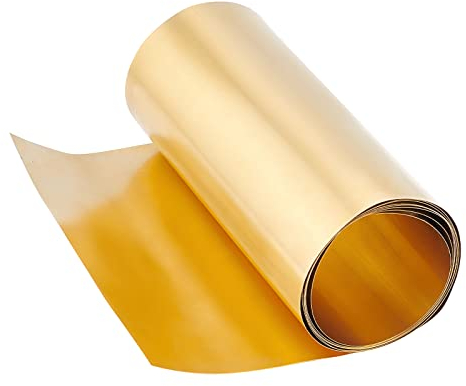 OLYCRAFT Gold Messing Blechrolle Metallfolien Platte 0.1mm Messing Dünnes Blech Dünnes Messingblech Für DIY Schneiden Handwerk Machen 1000x100x0.1mm