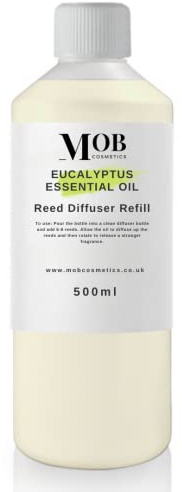 Moments of Bliss Cosmetics 500ml Designer & Fine Fragrance Reed Diffuser Oil Refill - Highly Concentrated - Made to Order! (Eucalyptus Essential Oil)