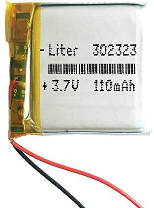 Batterie 302323 LiPo 3.7V 110mAh 0.407Wh 1S 5C Liter Energy Battery pour l'électronique Rechargeable Téléphone Portable Smartwatch GPS - Ne Convient Pas à la Radiocommande 23x23x3mm (110mAh|302323)