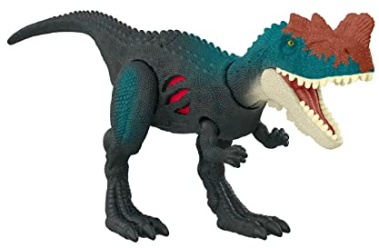 Mondo Jurassic Dominion - Dinosaurio daño extremo Genyodectes Serus - Dinosaurio de juguete articulado de 18 cm - Dinosaurios para niños con daño de batalla HGP80- Multicolor