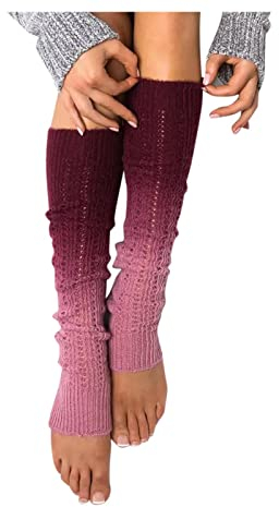 Strick-Winter-Thermo-Beinstulpen Strümpfe Baumwolle Hoch Über Warmes Knie Lange Frauen Socken Warme Mädchen Stricken Damen Die Socken Beinstulpen Strick Gestrickte Beinwärmer