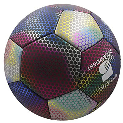 Leuchtender Fußball Reflektierend Fußball Holografisch Leuchtend Im Dunkeln Fußball Leuchtender Nachtfußball Größe 5 / Größe 4 Offizieller Fußball-Trainingsball Für Drinnen Und Draußen