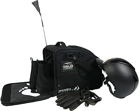Driver13 Reitstiefelrucksack/Reitstiefeltasche/Stiefeletten Taschen Deluxe mit Helmfach für Reitstiefel (Stiefeletten Tasche schwarz)