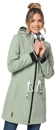 MARIKOO Damen Softshell Mantel mit Kapuze Softshelljacke B964 [B964-Mount-Fur-Smo-Mint-Gr.XL]