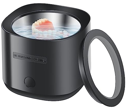 Beausoleil Enchufe de la UE, Limpiador UltrasóNico de 30 W para Dentaduras Postizas, Joyas, Retenedores, Limpiador UltrasóNico PortáTil para Retenedores, Uso DoméStico o de Viaje