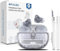 MHYALUDO Funda Beat Studio Buds Plus (2023) / Beat Studio Buds 2021, Funda Protectora Transparente de TPU Suave y de Grado Militar a Prueba de Golpes con bolígrafo de Limpieza, Gitter Blanco