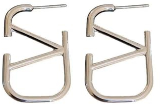 Ohrstecker Ohrringe Eckig Creolen für Frauen Buchstabe V Geometrische Sliber und Goldene Ohrringe Girlfriend Birthday Gift Geschenk Modeschmuck (Weiß)