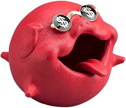 FURLOU Aschenbecher für Zigaretten, Keramik-Cartoon-Schwein winddichter Aschenhalter Indoor/Outdoor-Aschenbecher Spezifikation: 5,91 X 5,51 X 4,92