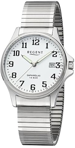 REGENT Herrenuhr ZugbandSaphirglas 10 Bar 36mm F1433