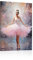 HOLEILUCK Rosa Ballerina-Bilder, Wanddekoration, gerahmt, Ballett-Kunstdrucke, abstrakte Wandkunst – Ballerina-Wandkunst für Mädchenzimmer, 40 x 70 cm, mit Rahmen