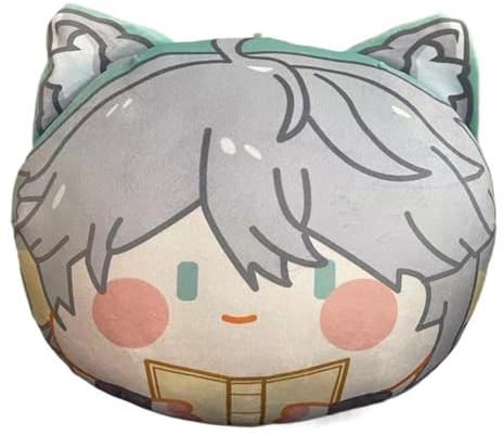 TOPLITHE Genshin Kuscheltier, Cartoon Genshin Impact Katzen Plüschkissen Weiches Stoffkissen for Spielefans Geburtstag Weihnachten (Size : Alhaitham)