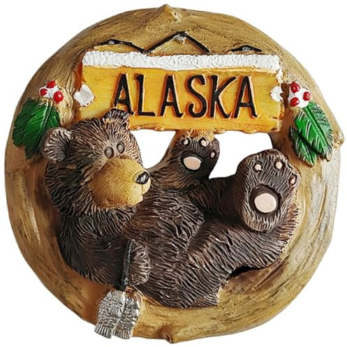 Alaska State USA Refrigerator Magnet Travel Souvenir Fridge Decoration Magnetic 3D Sticker Craft Collection