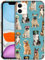 GlamCase for iPhone 11, iPhone 11 Case - Dog Pattern With Sunglasses Teal Design Printed Slim Fit Cute Plastic Hard Protective Designer Back Phone Case/Cover for iPhone 11.