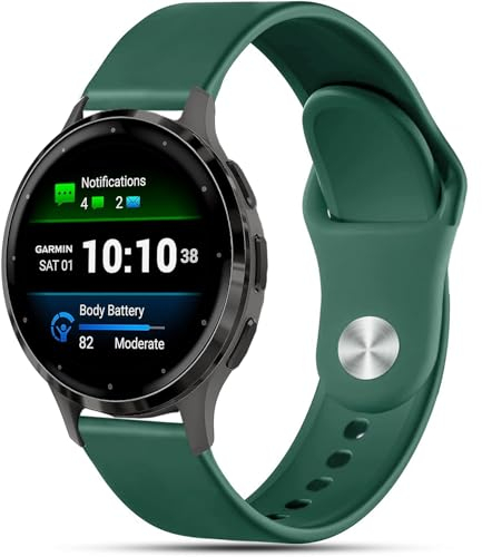 VELULYX Silikonarmband kompatibel mit Garmin Vivoactive 4S/Venu 2S/Venu 3S/Vivomove 3S, 18mm Sportarmband für Fossil Ladies Gen 6/5E/4/Withings Steel HR 36mm