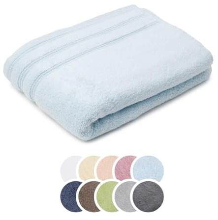 liebling Duschtuch luxuriöse Baumwolle Zero Twist, Serie Lille, 600 gr. / m², 70 x 140 cm, 60 Grad, Ultra weich, saugstark, Farbe: hellblau