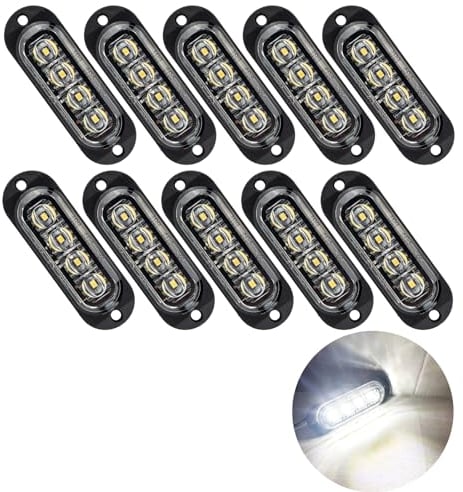 Krtopo 10X Seitenmarkierungsleuchte 12/24V Anhänger-Seitenleuchte Licht für LKW Wohnmobil Wohnwagen (Weiß)