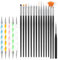 URAQT Nail Art Brushes Set, 15pcs Acrylic Brushes & 5pcs Dotting Tools, DIY & Professional Nail Art Painting Kit, Black