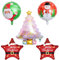 KOBOKO Weihnachtsdeko Luftballons Set, 5 Stück Weihnachtsbaumballons, Weihnachten Deko Weihnachtsballon Runde, Weihnachtsmann Ballon, folienballons Weihnachtsbaum für Weihnachtsdeko Kinder Party Deko