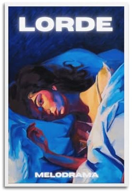 Lorde Melodrama-Druck, Albumcover, signiert, limitiertes Poster, Musikalbum-Cover-Poster, Pop-Hip-Hop-Rap-Sänger, Star, Musikposter, ästhetische Leinwand, Wandkunst für Mädchen und Jungen, Teenager,
