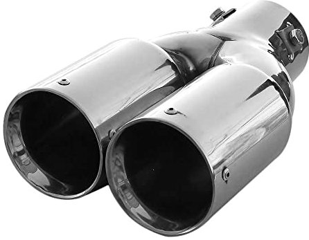 Rumplex Auspuffblende Doppelrohr Doppel Rund Edelstahl Sportauspuff Auspuff Endrohr Ende Endrohrblende Auspuffspitzen Endrohrblenden Schalldämpfer Spitze Universell Auspuffrohr Chrom Rostfrei