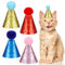 4 Stück Hund Geburtstag Hut Katzen Geburtstags Mütze Niedliche Welpen Partyhut Mit Pompons Mehrfarbige Party Dekorationen Hüte Verstellbare Kopfbedeckung für Welpen Katzen Kostüme Zubehör
