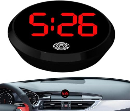 Orologio elettronico per auto - Orologi LED per cruscotto auto, Orologio notturno automobilistico | Orologio da tavolo digitale per auto a LED, orologio da tavolo elettronico con batteria a bottone di