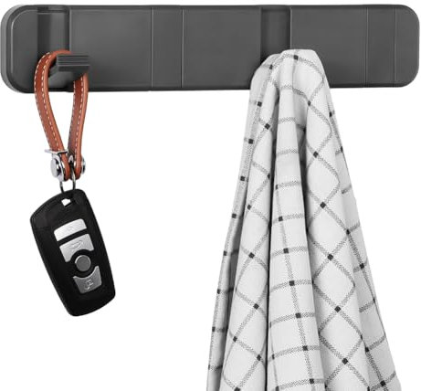 flintronic Patère Murale de 4 crochets rétractables, ABS Crochet mural pliable, Porte Manteau Mural Patères Pour Suspendre Manteaux écharpes, Sacs à Main et Autres, Pour Cuisine, Salle