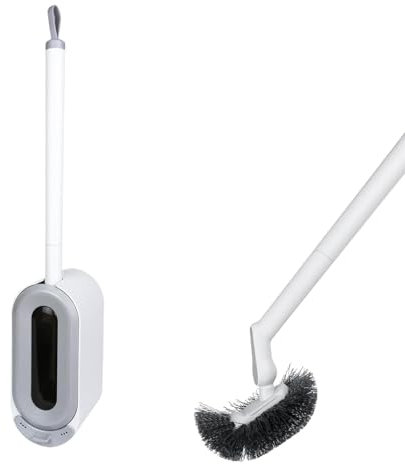 TIANLIN Brosse WC Suspendu, Balai Toilette WC Suspendu avec Support Mural, Brosse à Toilettes avec Réservoir Amovible, Accessoire Salle de Bain Moderne (Blanc)