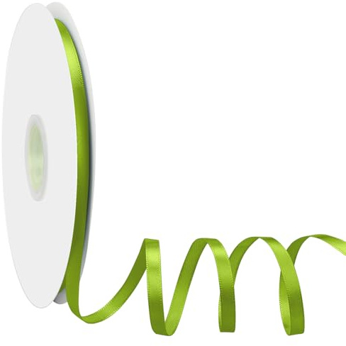 Grün Satinband, Dooozy 6mm 91.4m Geschenkband Schleifenband für Geschenkverpackung, Kunsthandwerk, Haarschleifen, Blumenstrauß, Dekoration