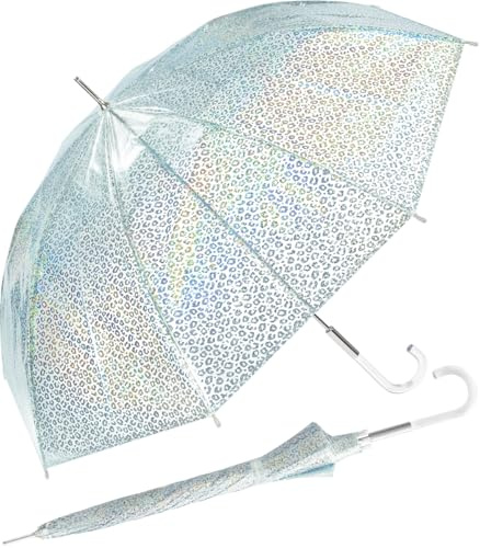 happy rain Regenschirm Leo Glitter transparent durchsichtig