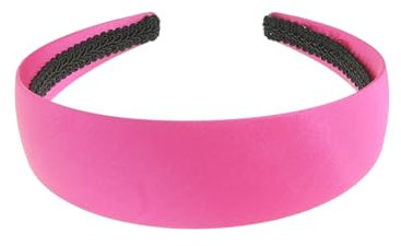 Fascia larga piatta molto resistente, 4 cm, semplice, in raso, per modisteria, fai da te, modisteria, accessorio per capelli lungo e spesso, fascia per capelli da donna (fucsia)