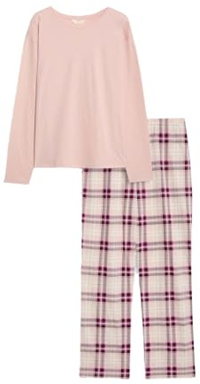 Marks & Spencer Bedruckter Schlafanzug Aus Reiner Baumwolle Damen Rosa Mix Xs