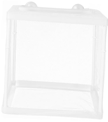 TOBBOMEY Fischbrutkasten Isolationsbox Aus Netzmaterial Weiß Für Aquarien Schutz Von Jungfischen Garnelen Aquarienzucht
