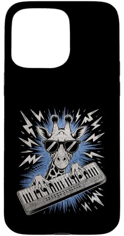 Custodia per iPhone 15 Pro Max Tastiera Giraffa Musica Pianista Giraffa Tastiera Pianista