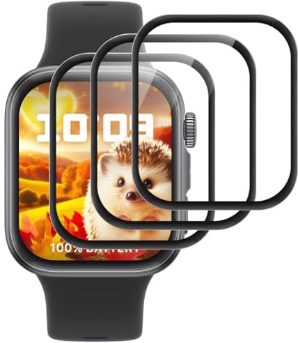Beukei 3 Stück Panzer Schutz Glas für HUAWEI Watch FIT 4, glasschutz,9H Härte,HD Klare,Blasenfrei,Anti-Kratzen, handyglas Film