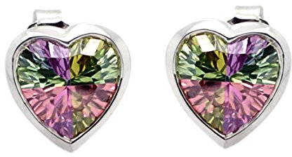 Orphelia Women's Earring Rainbow Collection 925 Sterling Silver Multi-colour Zirconia CC-32