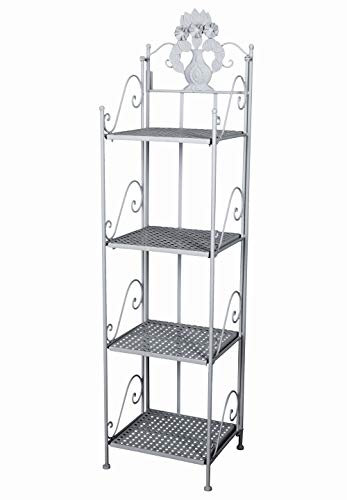 Badezimmerregal Landhausstil altweiss Regal Metallregal Handtuchregal Gäste WC usm020 Palazzo Exklusiv