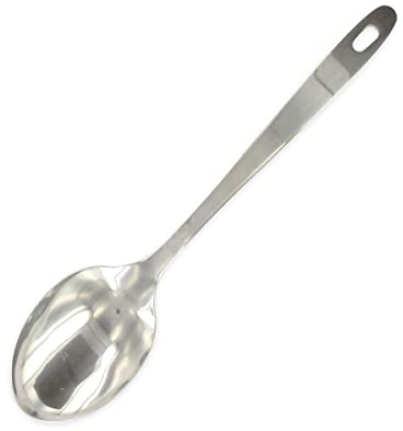 Fackelmann 40693 Cuillère à servir, louche plate, cuillère de cuisine, ustensile de cuisine, cuillère à soupe, Acier inoxydable, Argent, 31,5 x 7 cm