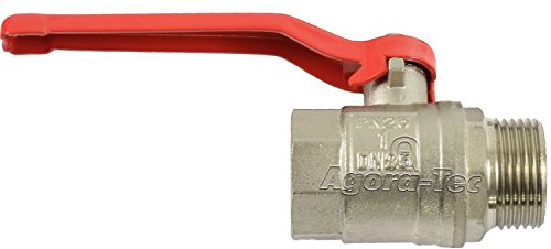Agora-Tec Kugelhahn Absperrhahn 1 Zoll IG/AG vernickelt